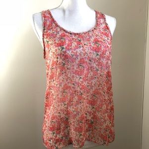 Aerie racer back floral flowy tank top